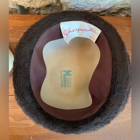 Incredible Vintage 1950s 1960s Schiaparelli Paris Rare Felt Hat - Picture 9 of 16